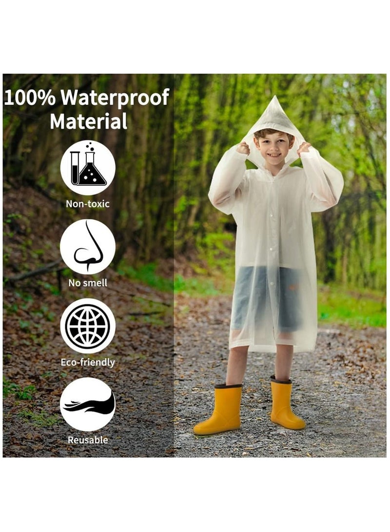 SYOSI Kids Waterproof Rain Coat, EVA Portable Rain Poncho, for Girls Boys Toddler Rainwear Rain Jacket Cape, Reusable Children Raincoat for Outdoor Climbing Cycling Hiking Camping  - Image 3
