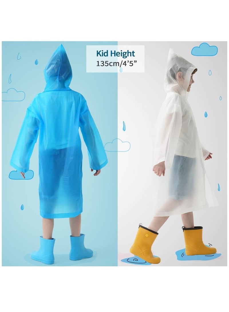 SYOSI Kids Waterproof Rain Coat, EVA Portable Rain Poncho, for Girls Boys Toddler Rainwear Rain Jacket Cape, Reusable Children Raincoat for Outdoor Climbing Cycling Hiking Camping  - Image 4