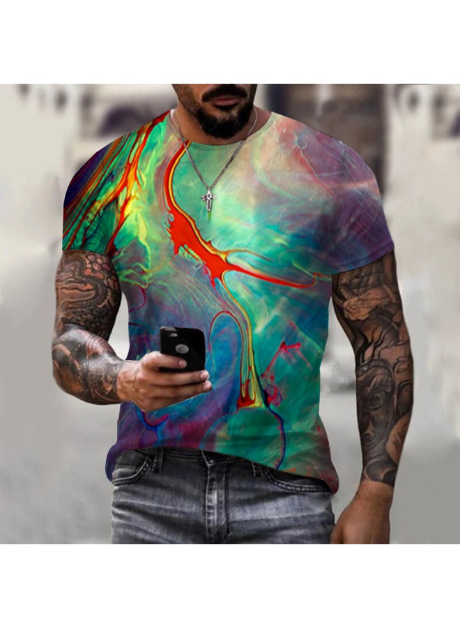 Color Graffiti Print 3dt Shirt For Men And Women Animal 3d Digital Print Summer Short Sleeve T-shirt