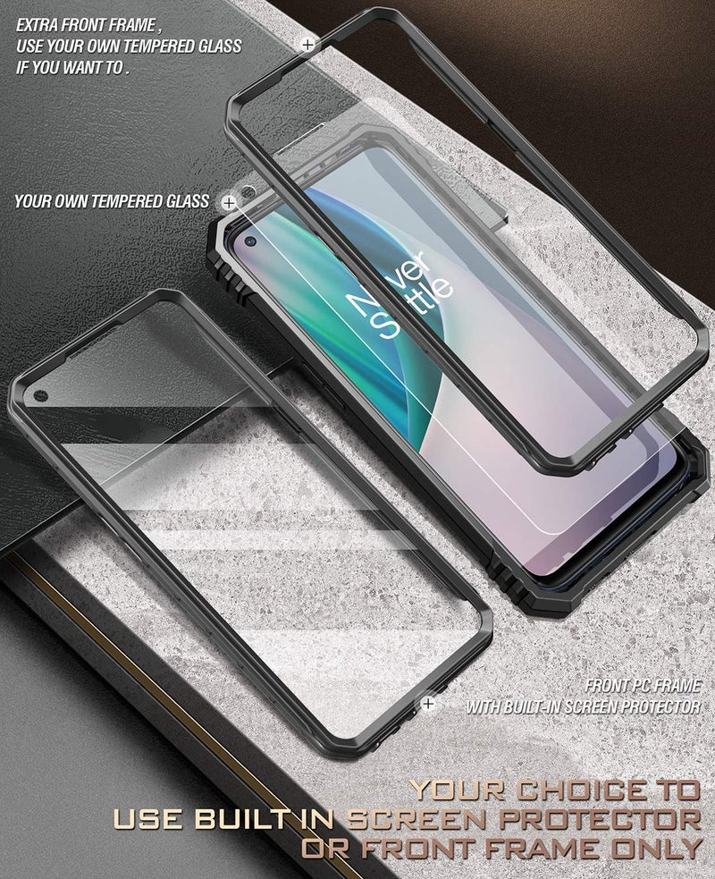 Poetic Revolution Series Case for OnePlus Nord N10 5G, Full-Body Rugged Dual-Layer Shockproof Protective Cover with Kickstand and Built-in-Screen Protector, Black - Image 5