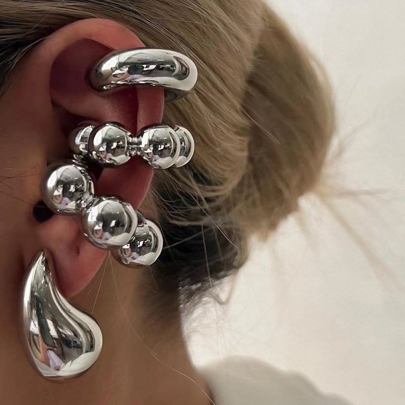 ofeankri Elegant Oval Hollow Electroplated Ear Cuff Earrings - Stylish & Sophisticated - Image 1