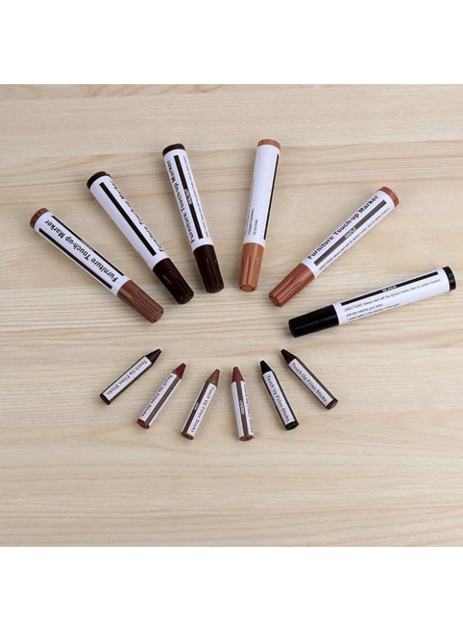 Furniture Repair Kit – 13-Piece Wood Markers & Wax Sticks Set with Sharpener | Touch-Up Kit for Scratches, Stains, Wood Floors, Tables, Desks, Chairs, Bedposts & DIY Wood Repairs - Image 3