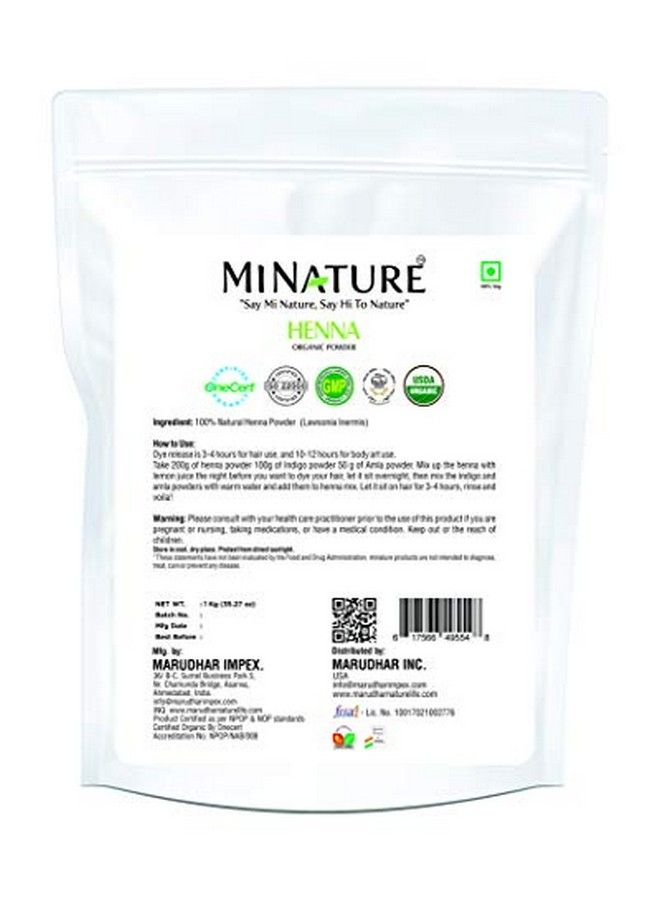 mi nature Usda Organic Henna Powder | 1 Kg(35.27 Oz) | Lawsonia Inermis | L Hair Colour| Raw | Triple Shifted | Bulk Pack| Nothing Extra Added | No Chemicals No Additives| From Rajasthan India - Image 4