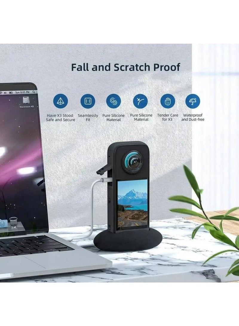 قطعة واحدة من قاعدة السيارة المصنوعة من السيليكون لحامل قاعدة كاميرا الحركة Insta360 X4، حامل سيارة، قاعدة حامل، ملحقات كاميرا الحركة. - Image 5