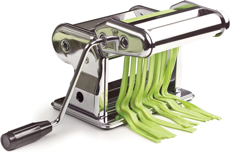 Andalus Pasta Machine 1 Piece Stainless Steel Spaghetti Lasagna Fucchini Maker Pasta Noodles Maker Dough Straightener Adjustable Thickness 3 Inserts for Different Uses Silver 0222235225 - Image 1