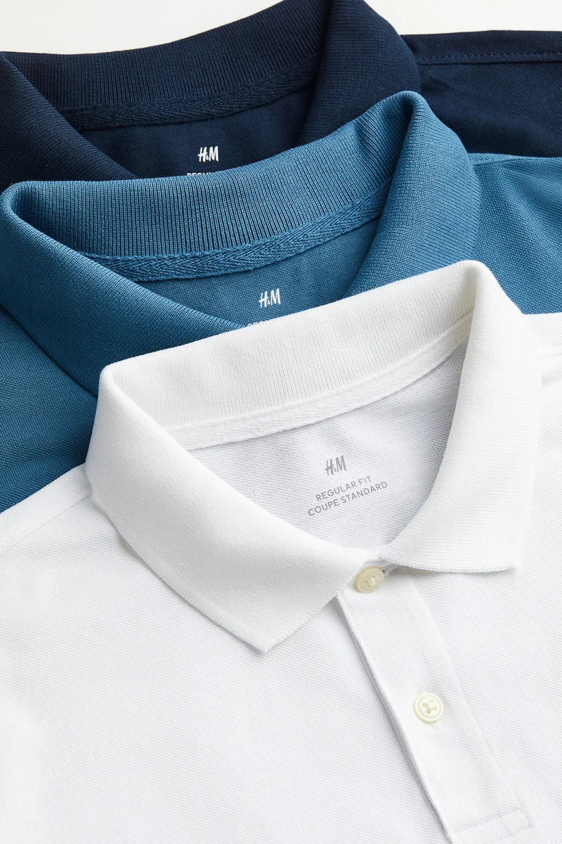 اتش اند ام تي-شيرت بولو بقصة عادية - عبوة من 3 قطع