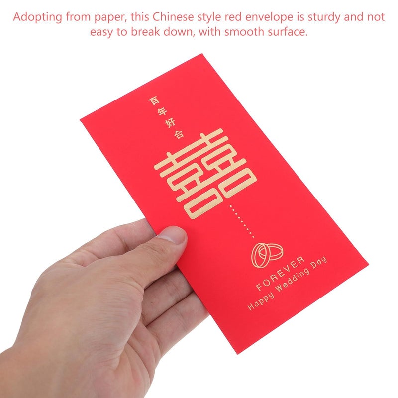 Traditional Chinese Red Envelopes 6pcs Auspicious Double Character Pattern Wedding Money Envelopes For Cash - Image 4