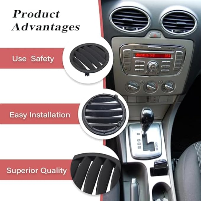 rayihni Front Air Conditioner Vent Grille Black Left  Right Side Compatible With Ford Focus 20052007 Dash Ac Air Vent Grille Cover  5S4Z19E630Aac 5S4Z19E630Aaa - Image 5