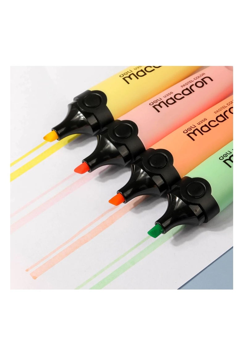 Deli 4-Piece Pastel Colour Highlighters Multicolour - Image 2