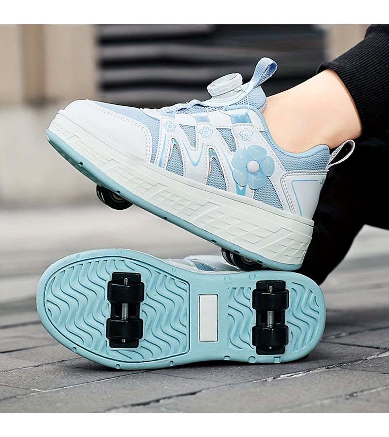Sky Blue Girls Skate Shoes Roller Skates Running Shoes US 12.5 Little Kid - Image 5