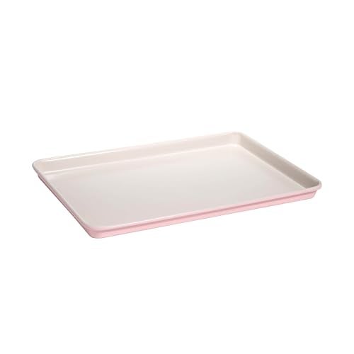 Paris Hilton Nonstick Carbon Steel Bakeware Collection, 15-Inch x 10-Inch Cookie Baking Sheet, Dishwasher Safe, Made without PFOA and PFAS, Pink Cream Two-Tone - Image 1