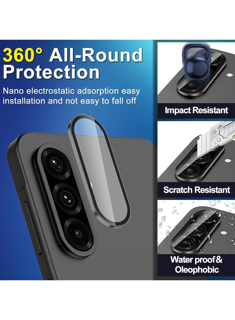 QIRG حامي عدسة الكاميرا لهواتف سامسونج جالاكسي A26/A36/A56، غطاء عدسة زجاجي مقسى بحلقة معدنية فردية، [امتصاص قوي] مقاوم للخدوش غطاء عدسة شفاف فائق النحافة HD، مجموعة واحدة - أسود - Image 3
