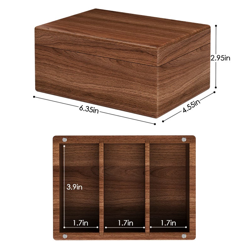 MaxGear Business Card Holder 2.2 X 3.5 Inch Index Card Organizer, Wooden Desktop Business Card Organizer, 3 Divider Boards for 300 Index Cards, A-Z Tab Cards Note Recipe Cards (6.4 x 4.5 x 3 inch) - Image 5