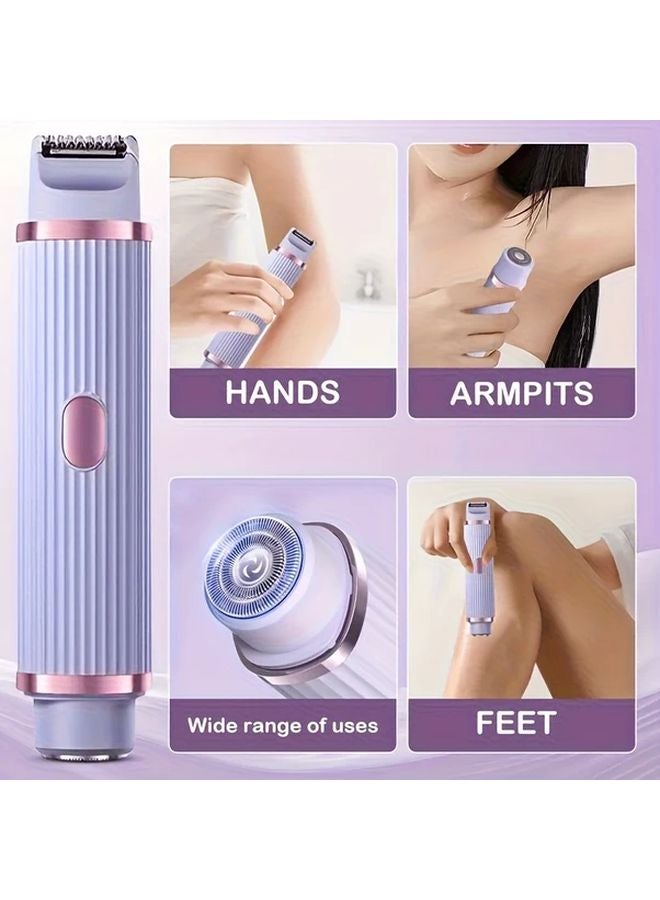 FEIYBA Purple Womens Electric Razor Dual Head Trimmer USB Quick Charge Cordless - Image 3