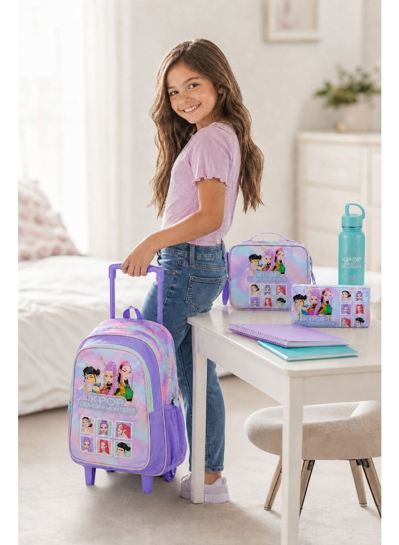 Trucare Netflix KPOP Demon Hunters 3-in-1 Trolley Set 18" – Rolling School Backpack with Lunch Bag & Pencil Case, Wheeled School Bag Set for Kids & Teens, K-Pop Inspired Design - Image 5