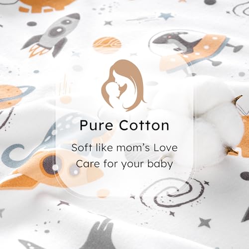 FIEMOL Baby Sleep Sack 0-6 months, 100% Cotton Sleeping Sack for Newborn and Infant, 3 Pack Baby Wearable Blanket for Boy and Girl, 0.5 Tog Lightweight Double Zipper Sleep Bag Coffee Dinosaur Planet - Image 5