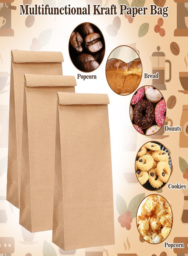 Epakh 80 Pcs 1 Lb Kraft Coffee Bags 16 oz Resealable Coffee Bean Paper Bags Grease Resistant Brown Tin Tie Pouches Poly-lined Without Window for Cookies Treat Snack Food Retail Household Storage - Image 4