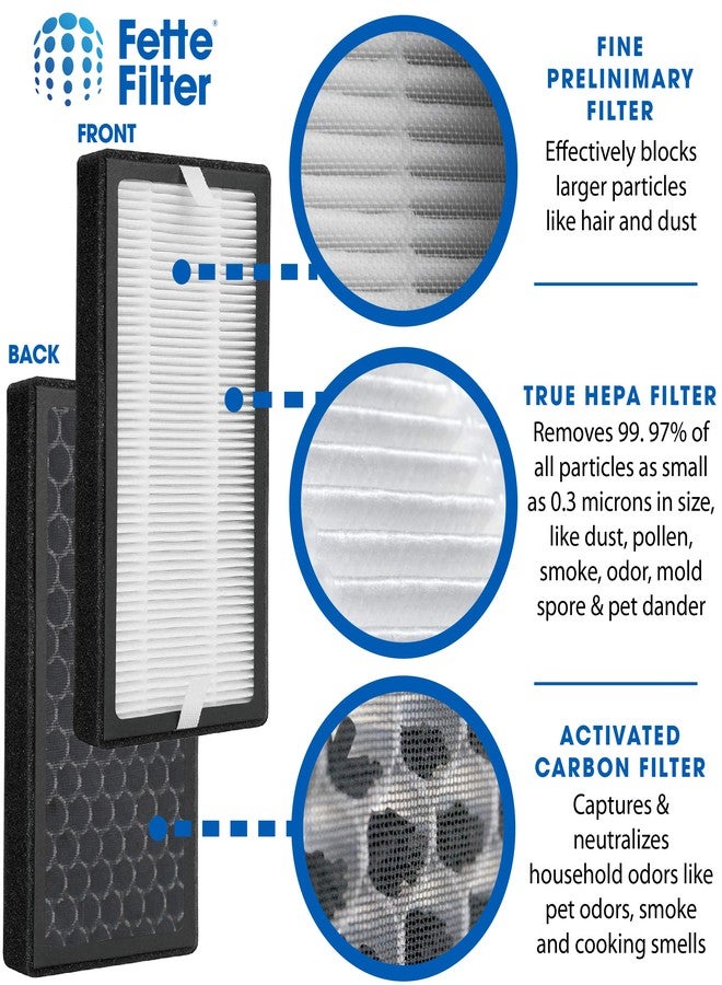 فيتي فلتر عبوة من 4 فلاتر بديلة من نوع True HEPA طراز AP-DT10FL، متوافقة مع أجهزة تنقية الهواء المكتبية HomeMedics TotalClean طرازي AP-DT10BK و AP-DT10WT. قارنها بالرقم المرجعي AP-DT10FL. - Image 3