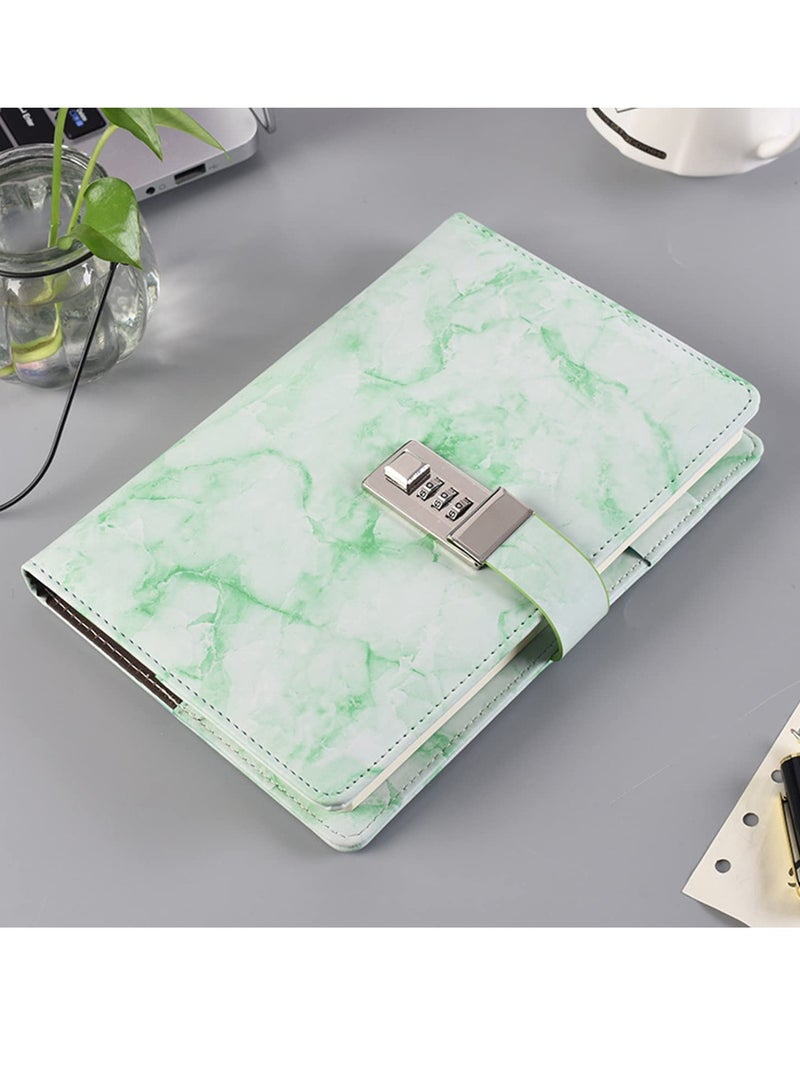 Zikra Marble Diary With Lock For Girls And Boys Secret Journal  Notebooks Pu Leather Creative Notebook Writing Planner - Image 5