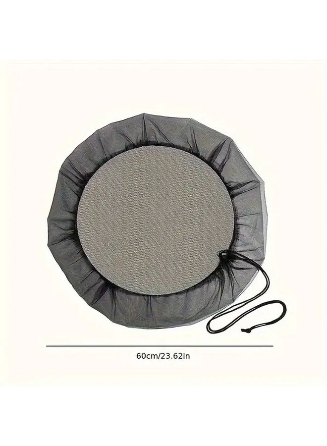 Black Outdoor Garden Mesh Cover 2pcs With Drawstrings For Rain Barrels - Image 3