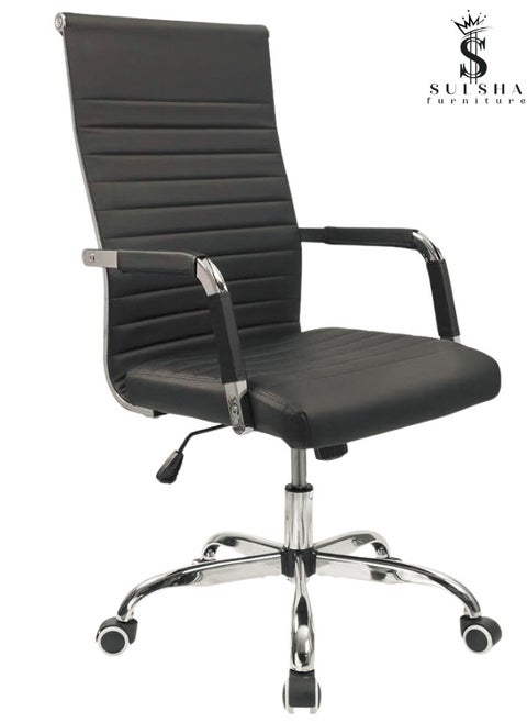 Executive Ergonomic Office Chair , Computer Desk Chair, PU Leather, Steel Structure, Smooth lumbar support with adjustable Heigh