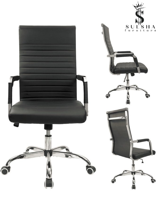 SULSHA - Executive Ergonomic Office Chair , Computer Desk Chair, PU Leather, Steel Structure, Smooth lumbar support with adjustable Heigh - Image 1
