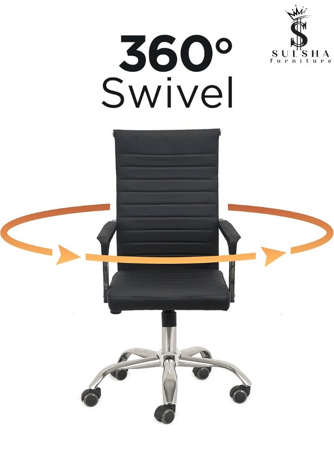 SULSHA - Executive Ergonomic Office Chair , Computer Desk Chair, PU Leather, Steel Structure, Smooth lumbar support with adjustable Heigh - Image 1