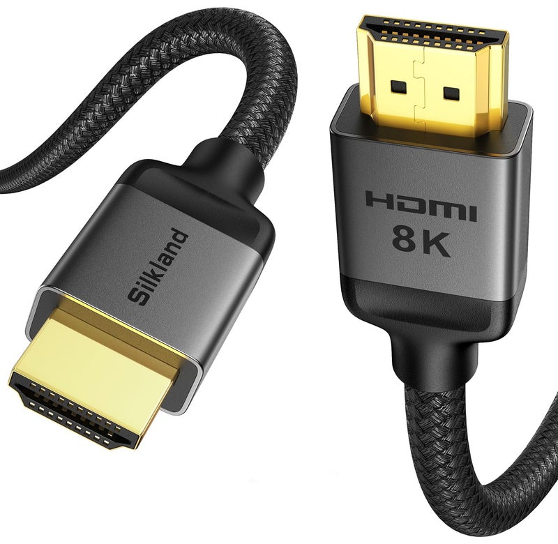 Silkland 10K 8K HDMI 2.1 Cable 15FT, [4K@240Hz 144Hz, 8K@60Hz, 2K@240Hz] Ultra High Speed HDMI Cable 48Gbps, HDR10+, eARC, HDCP 2.3, Compatible for Xbox/PS5/PS4/Roku TV - Image 1