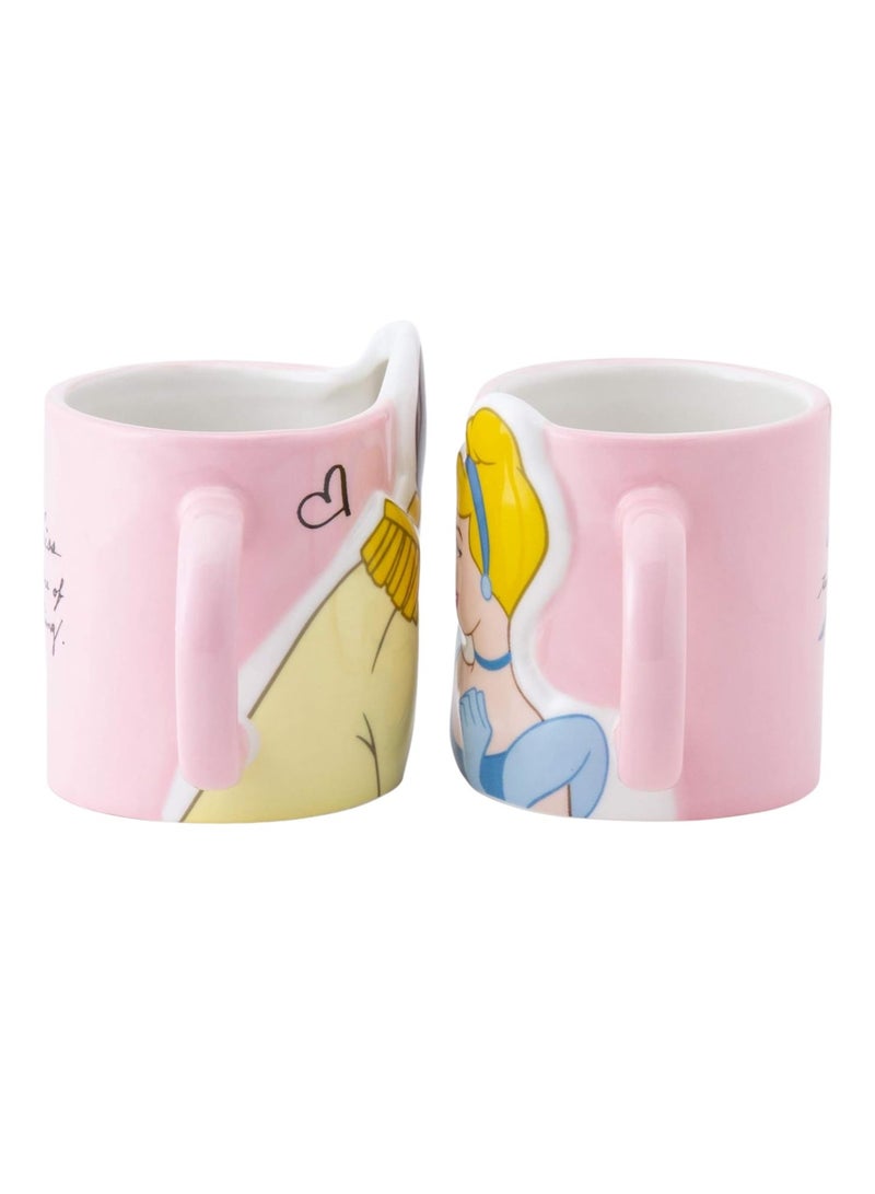 ديزني طقم أكواب للزوجين يتميز بمطابقة الأمير وسندريلا للأزواج، مثالي للقهوة والشاي وكوب سيراميك بالشوكولاتة الساخنة 350 مل - Image 2