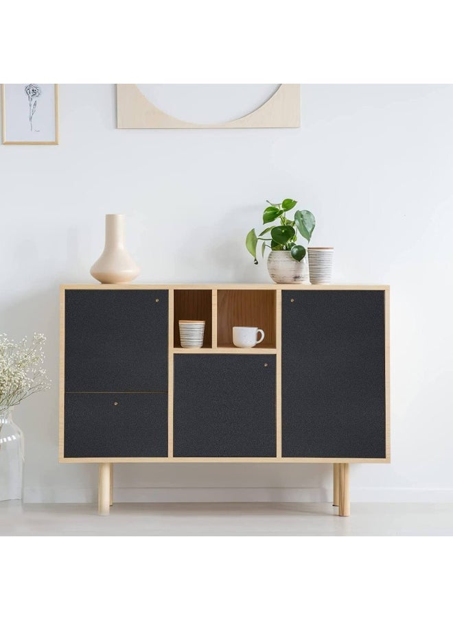 BPA - Black Matte Paper,43.5X305Cm Self Adhesive Wallpaper Waterproof Gloss Pvc Vinyl, Oil Proof,Black Wallpaper, Black Vinyl Paper For Furniture Cover Surface,Countertop,Kitchen,Shelf Liner… - Image 1