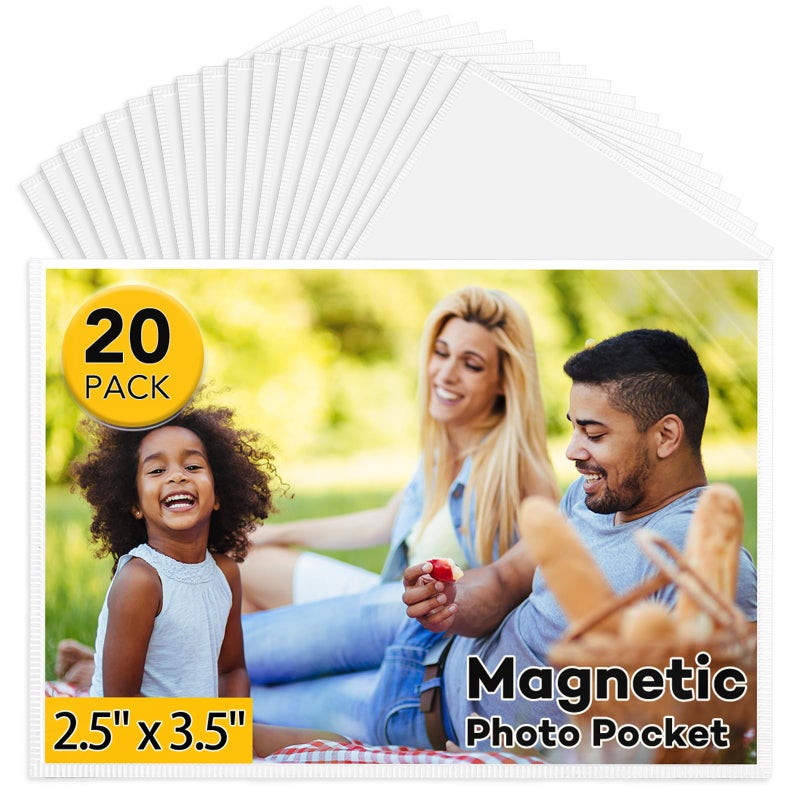 YixangDD YixangDD 20 Pack Magnetic Picture Frame 25 x 35 Inches Fridge Magnetic Photo Frames Magnetic Photo Frames for Refrigerator Home School Office White