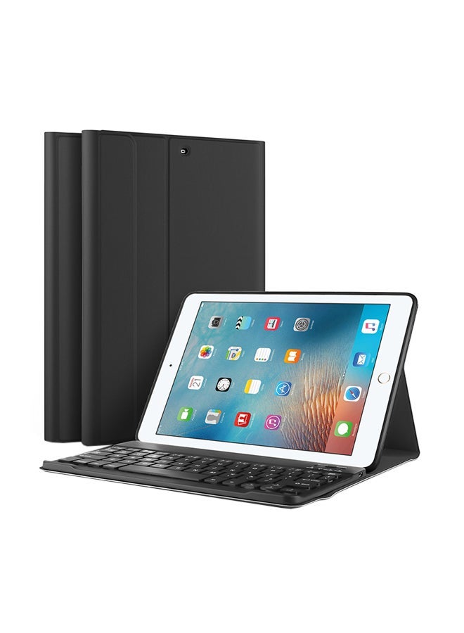 NIBEMINENT Protective Case Cover With Bluetooth Keyboard For Apple iPad 2107/2018 Black  - Image 1