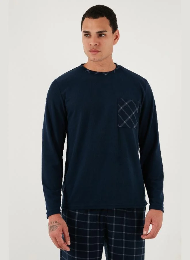 Buratti Buratti Checkered Soft Texture Regular Fit Long Sleeve Pajama Set Men's Pajama Set 609611060