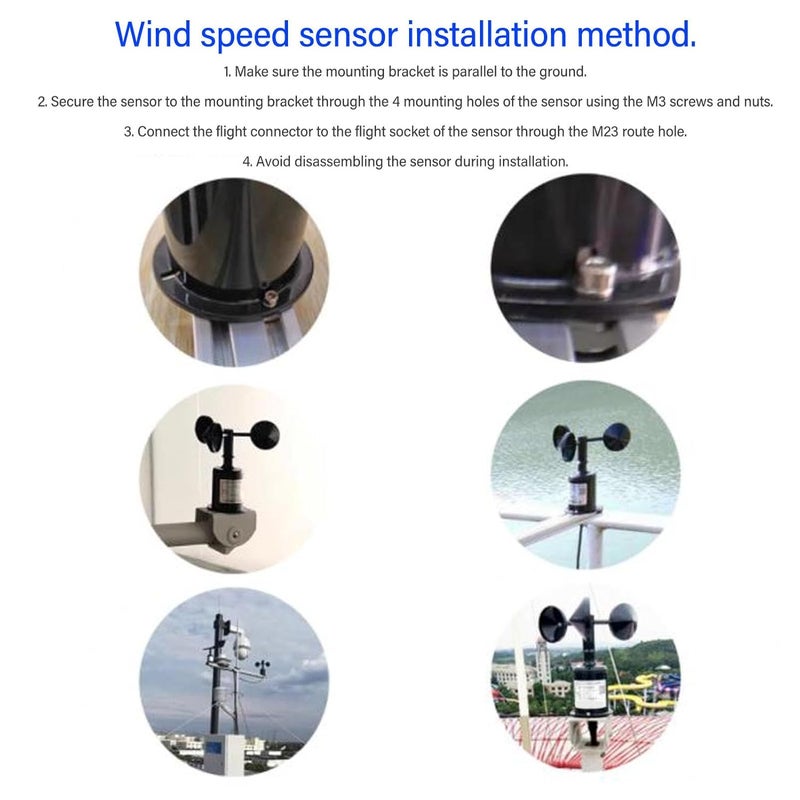 ABS Material Wind Speed Sensor Anemometer 3 Cups High Accuracy 9 30V Industrial Use - Image 3