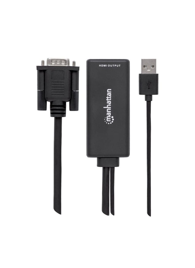 Manhattan Manhattan VGA and USB to HDMI Converter Converts Analog VGA Video and USB Audio to a Digital HDMI Signal - Black  - Image 3