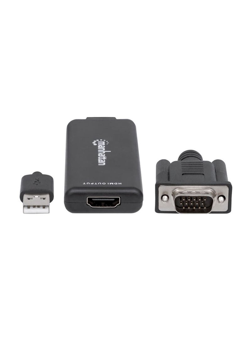 Manhattan Manhattan VGA and USB to HDMI Converter Converts Analog VGA Video and USB Audio to a Digital HDMI Signal - Black  - Image 2