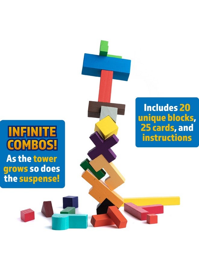 Continuum Games Build Up: The Classic Block Stacking Game 20 Block Tumbling Tower Balancing Game 2-6 Players Ages 8 and Up - Image 5