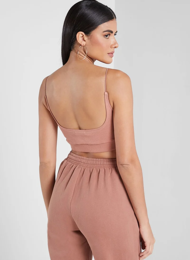 AREN The Leigh Ribbed Crop Top