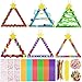 Vertintong 30 Sets Christmas Craft Kits DIY Stick Christmas Tree Ornaments Decoration Craft Stick Hairball Button Sticker Holiday Activities Party Favors - Image 2