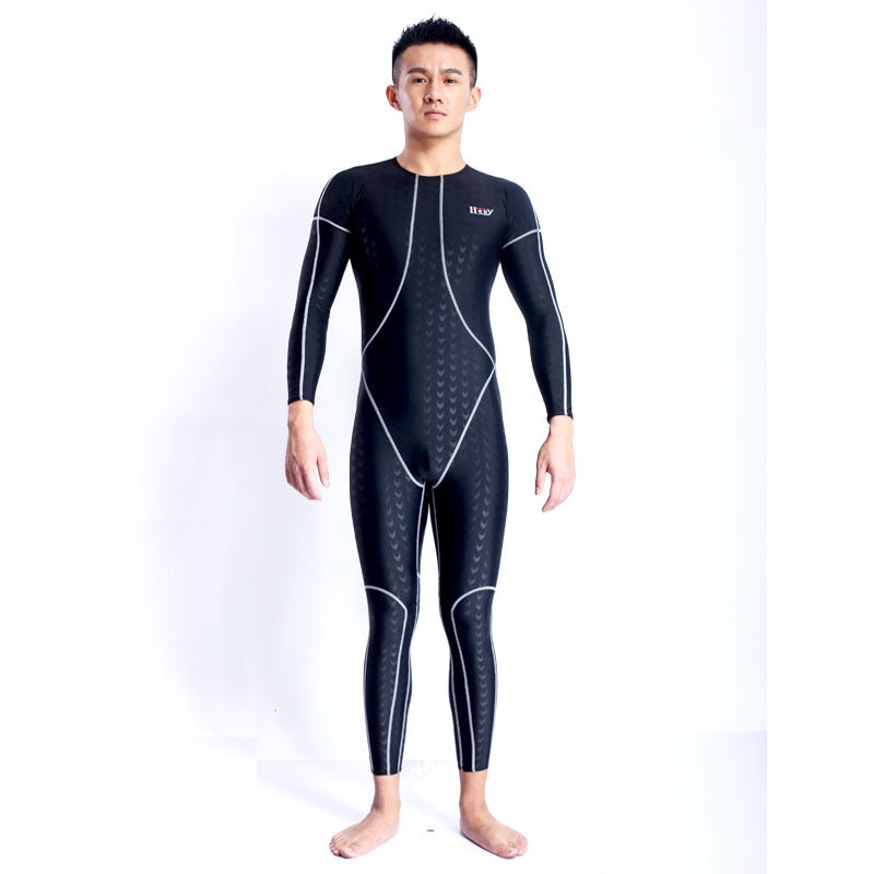 Hongxing Baiya One-Piece Swimsuit Men'S And Women'S Full-Body Swimsuit Sunscreen Professional Quick-Drying Long-Sleeved Swimsuit Shark Skin Waterproof - Image 3