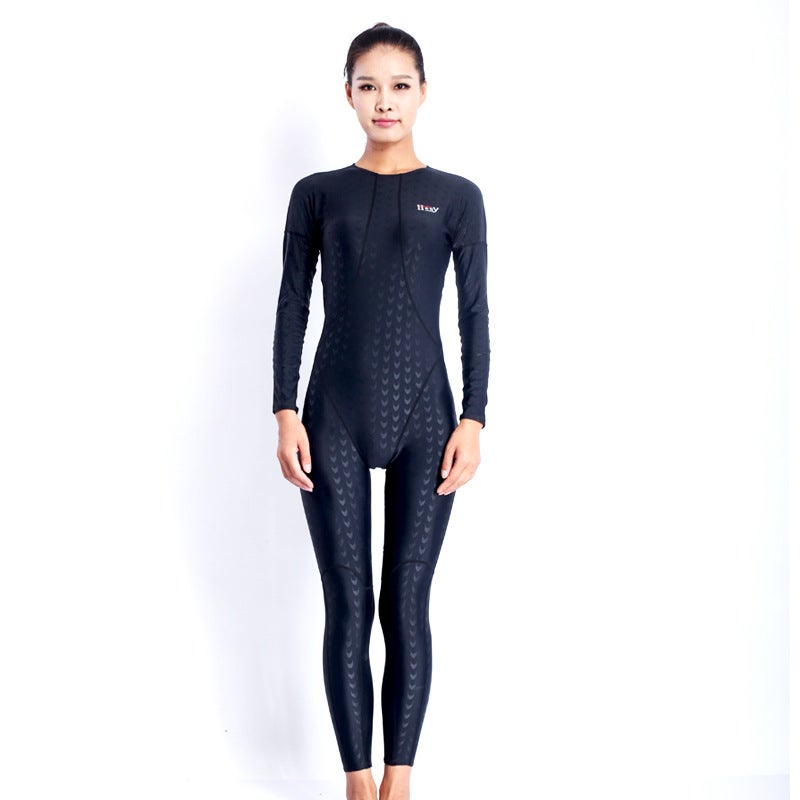 Hongxing Baiya One-Piece Swimsuit Men'S And Women'S Full-Body Swimsuit Sunscreen Professional Quick-Drying Long-Sleeved Swimsuit Shark Skin Waterproof - Image 1