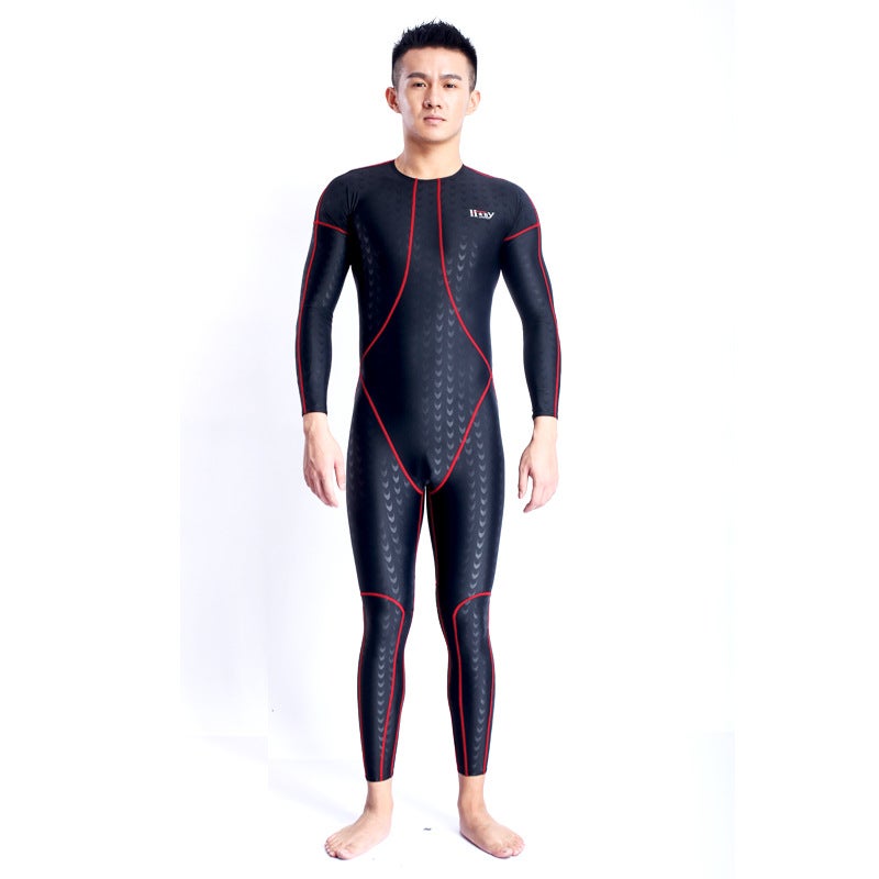Hongxing Baiya One-Piece Swimsuit Men'S And Women'S Full-Body Swimsuit Sunscreen Professional Quick-Drying Long-Sleeved Swimsuit Shark Skin Waterproof - Image 4