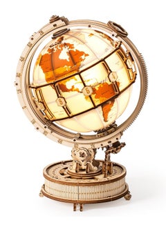 Robotime ROBOTIME ST003 Luminous Globe - Wooden 3D Puzzles for Adults with LED Light - Globe Model Building Kit for Teens & Adults  - Image 1