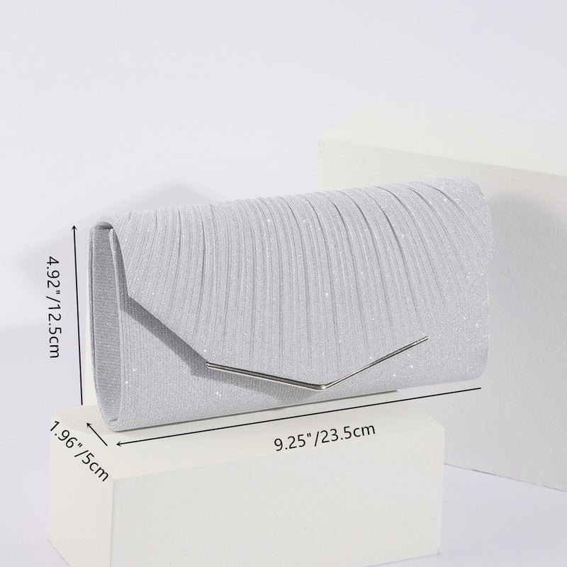 Vintage Ladies Dinner Clutch Bag Flip Pillow Bag Celebrity Party Banquet Bag Exquisite Pleated Bag - Image 5