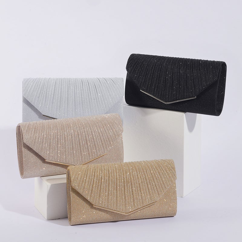 Vintage Ladies Dinner Clutch Bag Flip Pillow Bag Celebrity Party Banquet Bag Exquisite Pleated Bag - Image 2