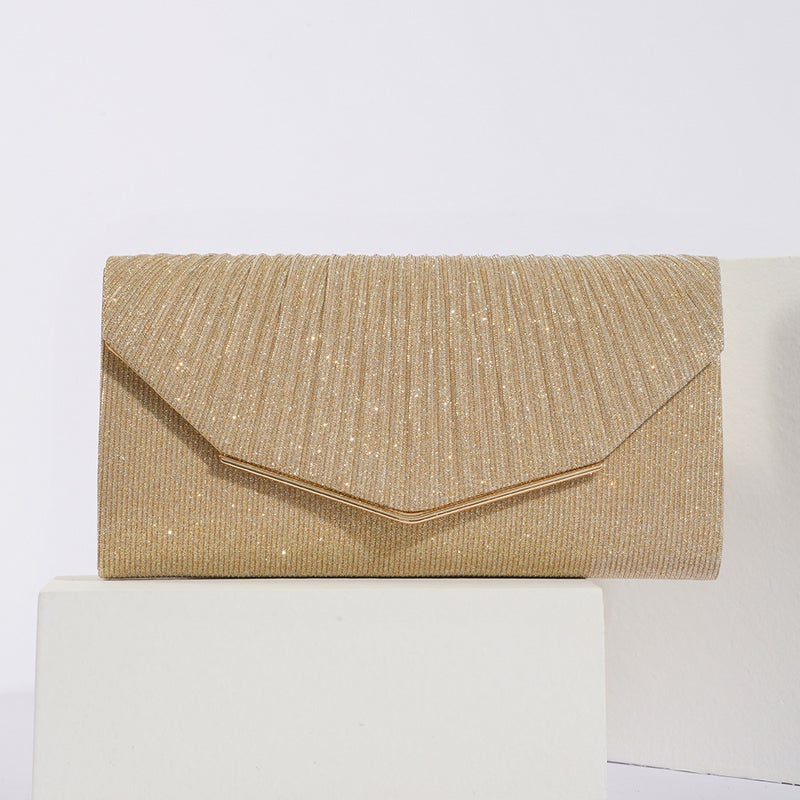 Vintage Ladies Dinner Clutch Bag Flip Pillow Bag Celebrity Party Banquet Bag Exquisite Pleated Bag - Image 1