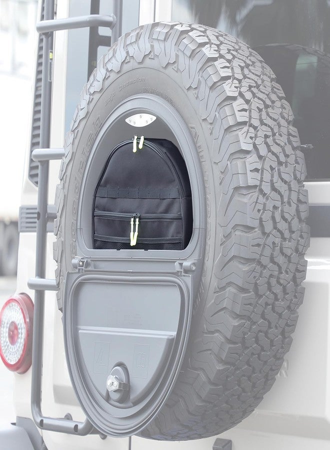 Tumukiw Spare Tire Storage Bag Compatible with INEOS Grenadier 2020-2025 Spare Tire Storage Slot Interior Organizer Bag Multi-Function Off-Road Outdoor Camping Cargo Storage Bag (Black) - Image 1