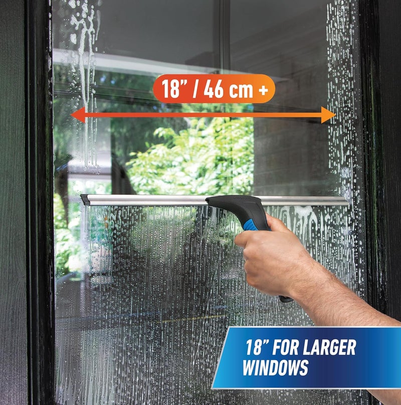 Unger Professional 18” EZ Change Window & Glass Cleaning Squeegee - Cleaning Supplies, Squeegee for Window Cleaning, Streak Free Results, Clean Large and Small Windows, with 12" Channel - Image 2