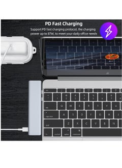 Generic Multifunctional Type-C Expansion Hub 7 Ports in 2 Aluminum Alloy Housing + × Type-C + USB 3.0 + 2.0 + SD TF Card Slots Grey  - Image 3