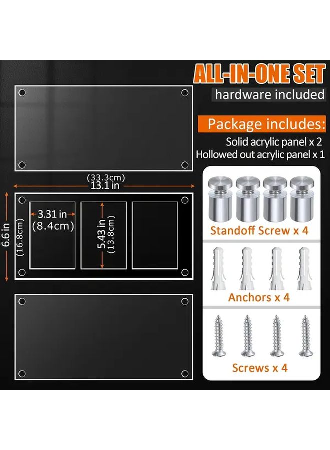 1pc Black Acrylic Wall Mounted Card Display Frame For PSA CGC Graded Sports Collector Cards Slabs - Image 2